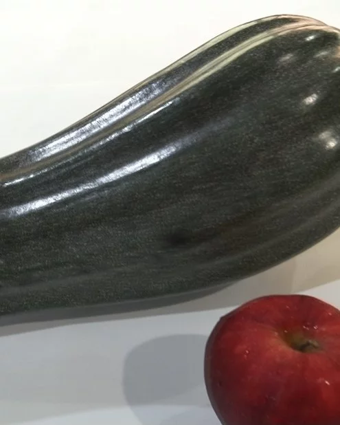 Calabaza En Ceramica Alisada De Color Gris