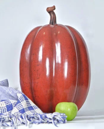 Artesanias Mex Calabaza Esferica De Ceramica Brunida Color Rojo