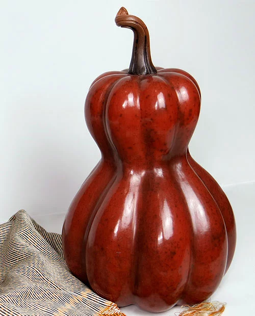 Artesanias Mex Calabaza Guaje Con Terminado Brunido Color Rojizo