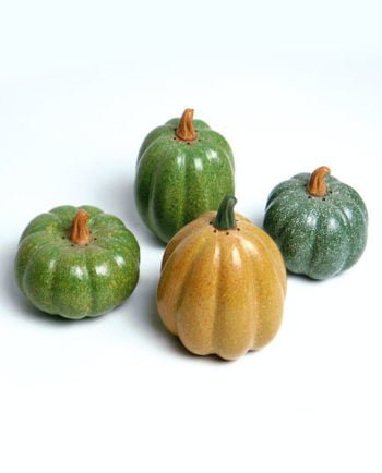 Artesanias Mex Juego De Dos Saleros Calabaza De Ceramica (1 Chico y 1 Grande)