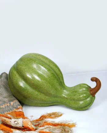 Artesanias Mex Calabaza Guaje De Ceramica Alisada Color Verde Claro