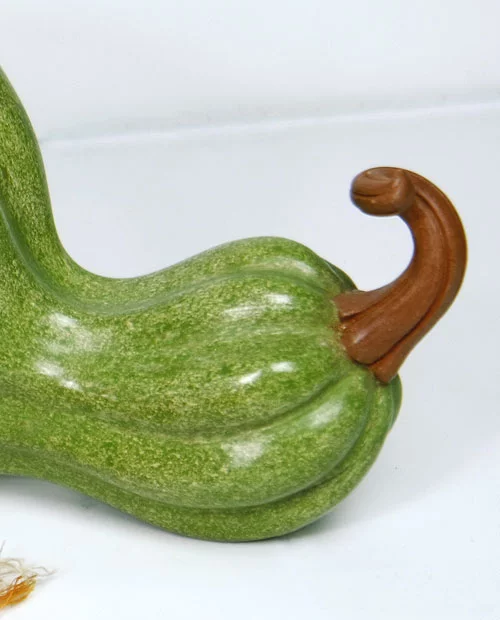 Artesanias Mex Calabaza Guaje De Ceramica Alisada Verde Claro