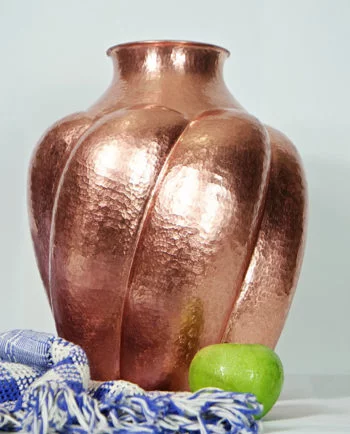Artesanias Mex Vasija De Cobre Con Barniz Brillante