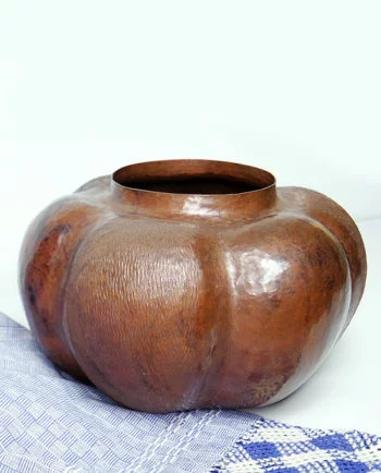 Artesanias Mex Florero De Cobre Martillado Al Natural