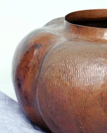 Artesanias Mex Vasija de Cobre Martillado Natural